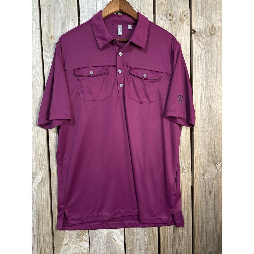 Ashworth Magenta Golf Polo L‎ — Utility Pocket Tech Shirt